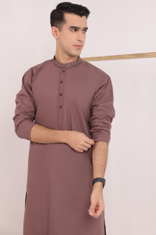 Dyed Embroidered Cambric Shalwar Kameez