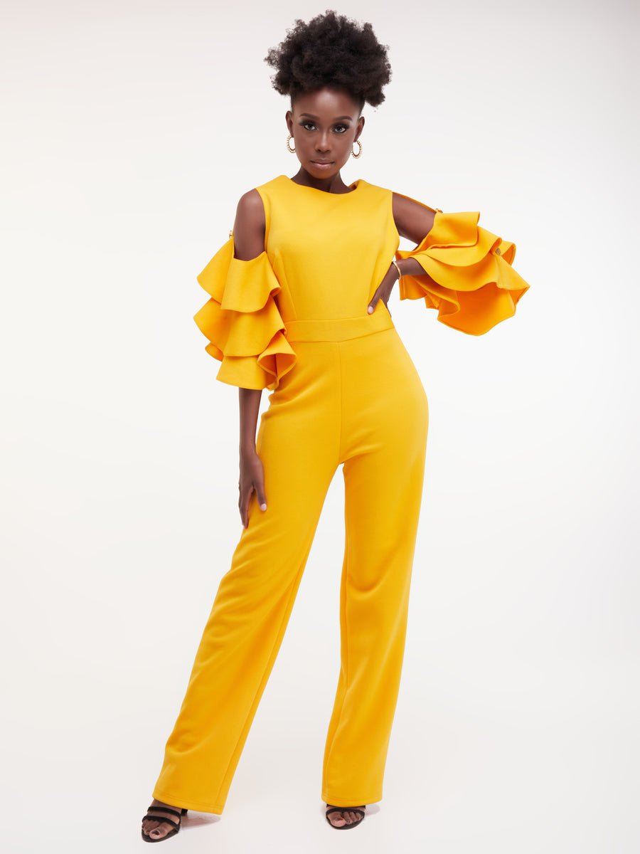 mustard yellow jumpsuit