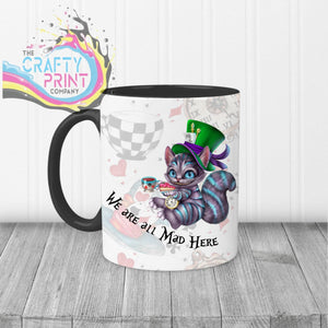 Alice in Wonderland Cheshire Cat We're All Mad Here stainless