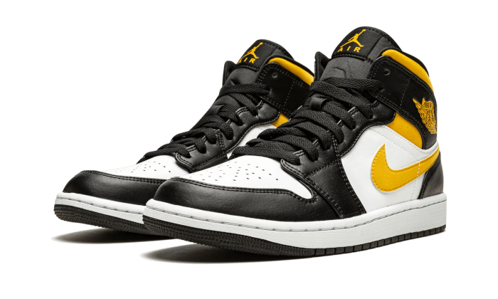 Air Jordan 1 Mid White Pollen Black 