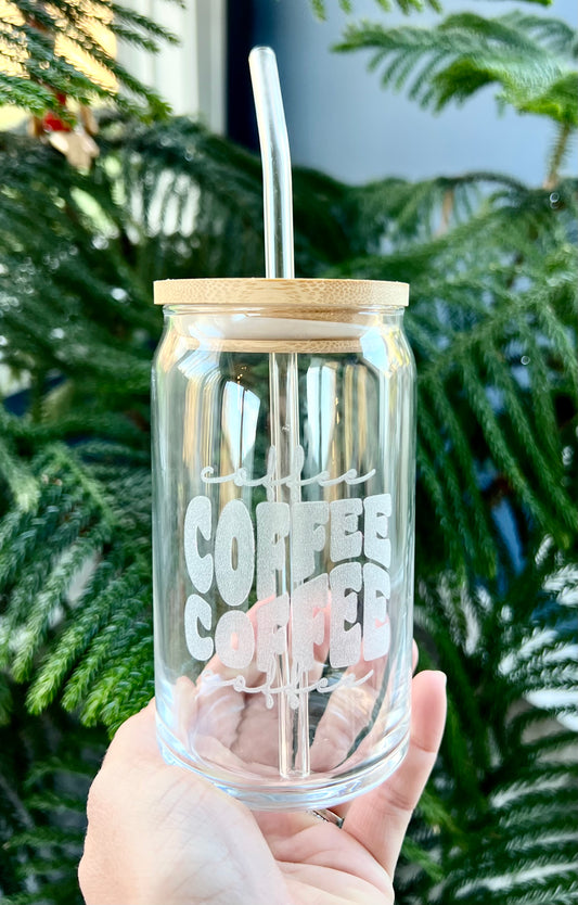 Beer Can Glass - Iced Coffee- 16oz  Salty Spouse Glassware - Custom  Drinkware and Engravables