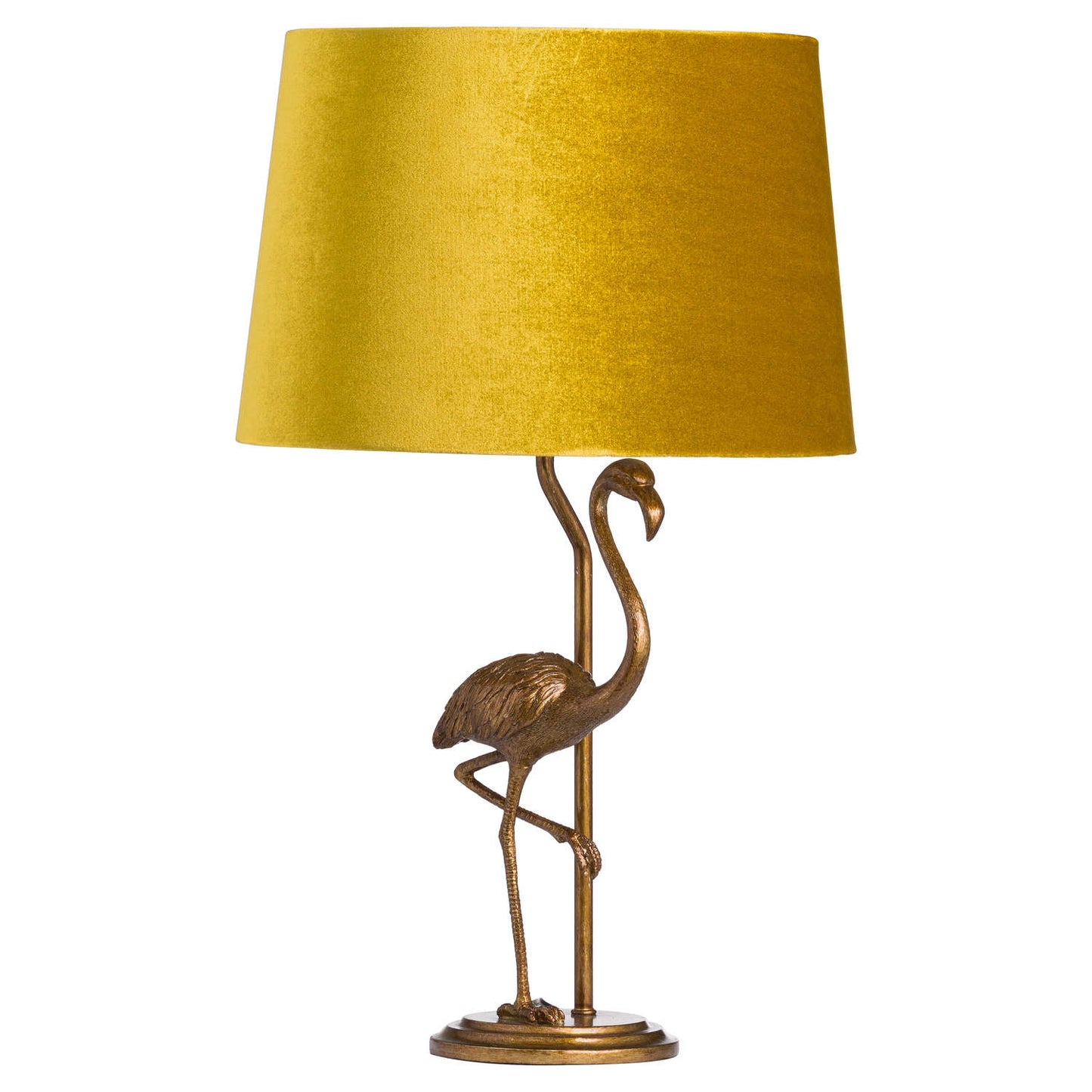 table lamp with mustard shade