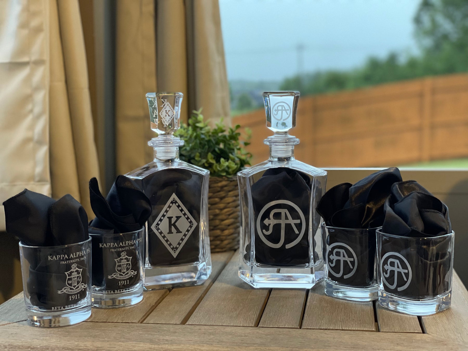 Custom Engraved Alpha Gamma Delta - Slanted Top Wine Decanter With Stem Wine  Glasses - Promotional Products - Custom Gifts - Party Favors - Corporate  Gifts - Personalized Gifts