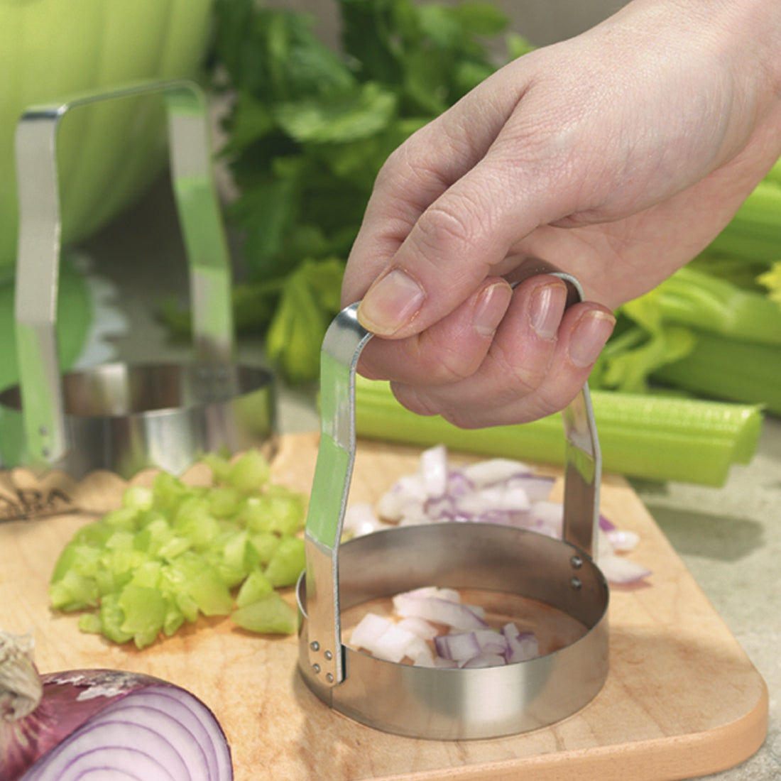 Onion Chopper Hand Chopper for Vegetables Stainless Steel Nut
