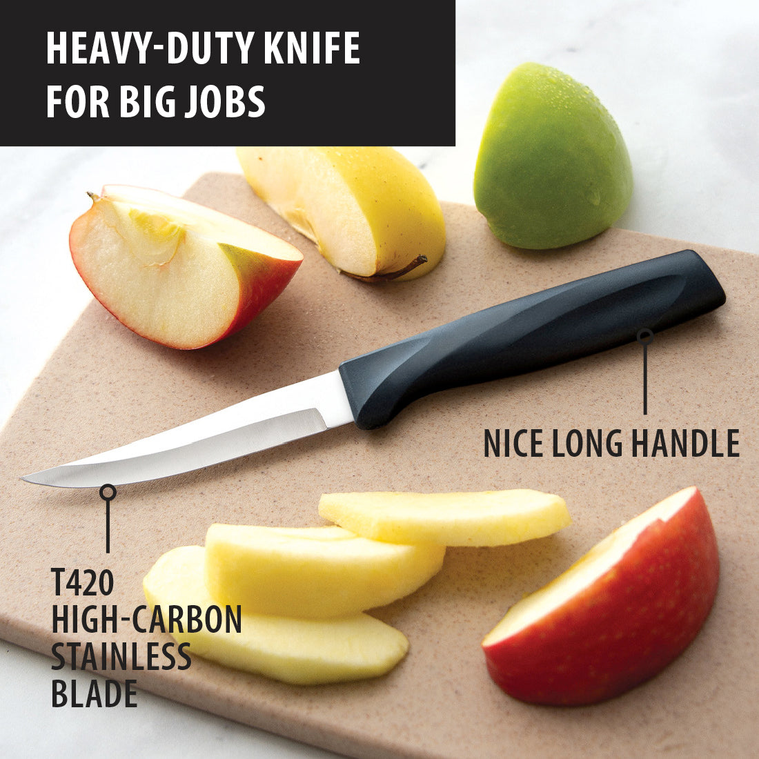 Rada Cutlery Serrated Steak Knife Blade Stainless Steel Resin, 7-3/4 Inches, Black Handle