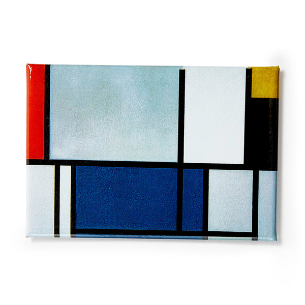 Mondrian - Square coasters (6 pcs) Flat set - Amalfi Blue & Luna White -  Foglizzo
