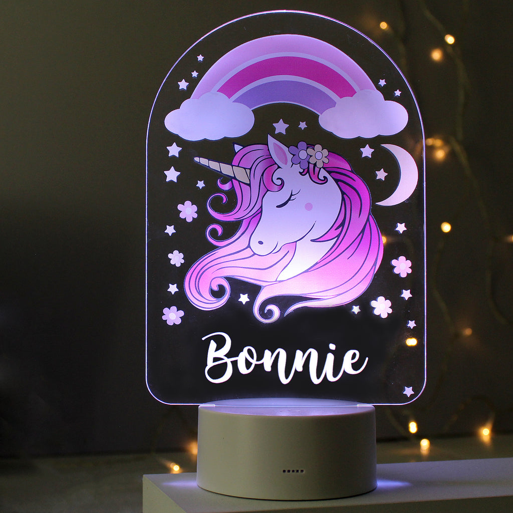 personalised unicorn night light