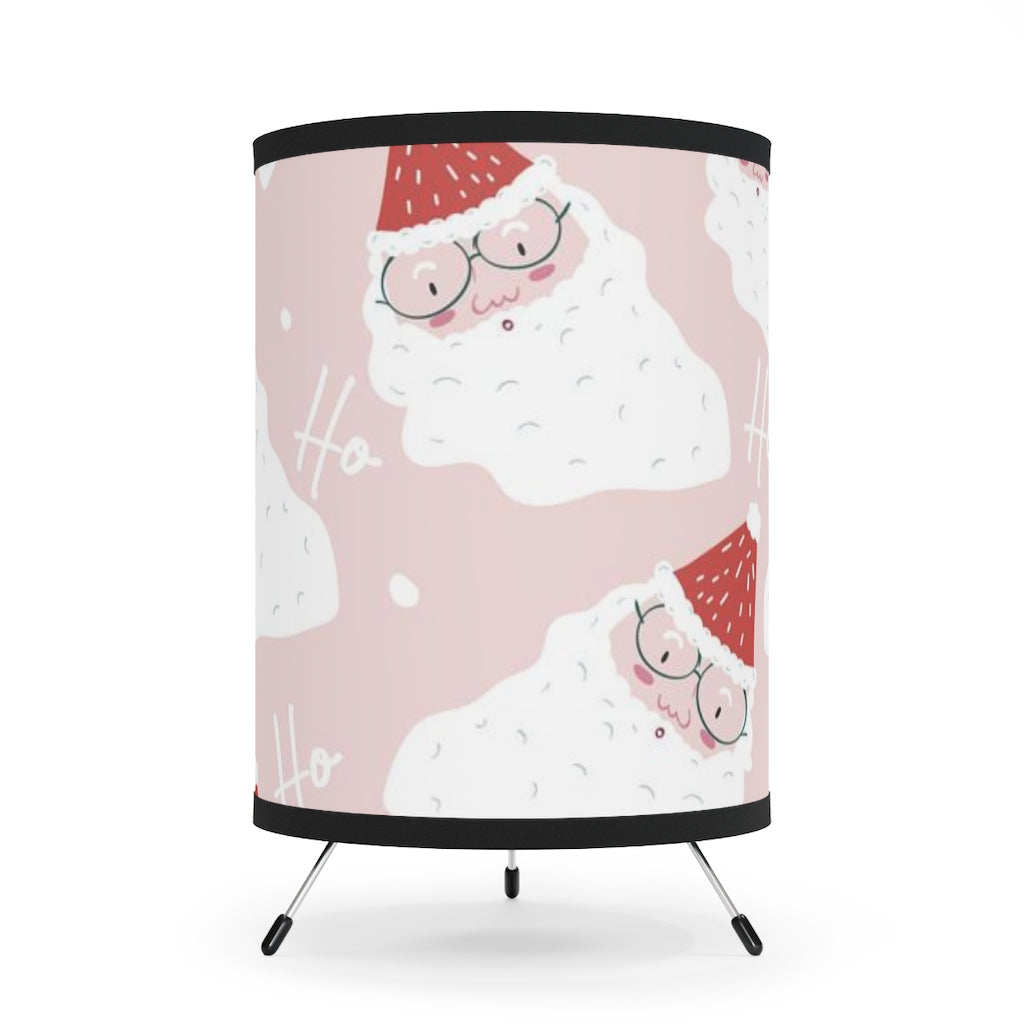 Pastel Pink Santa Claus Christmas Holiday Round Tripod Lamp – Claus Central