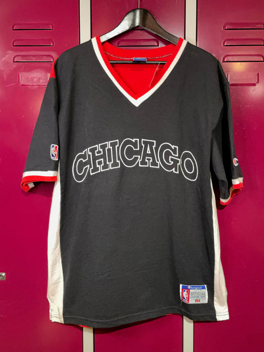 VINTAGE STARTER CHICAGO BULLS PINSTRIPE SHOOTING NBA WARMUP SHIRT SZ: –  Stay Alive vintage store