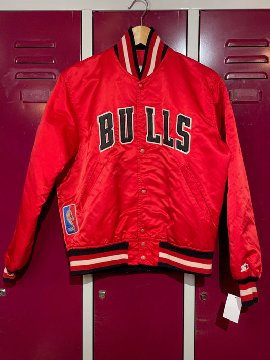 VINTAGE 90s STARTER CHICAGO BULLS NBA HALF ZIP JACKET SZ: S – Stay Alive  vintage store