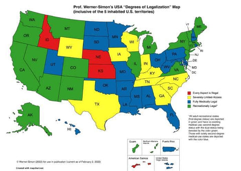 2022 Cannabis Legalization US Map