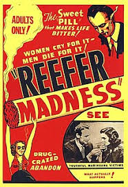 Anti-cannabis propaganda "Reefer Madness" "The Sweet Pill that makes life better. Women cry for it, men die for it"