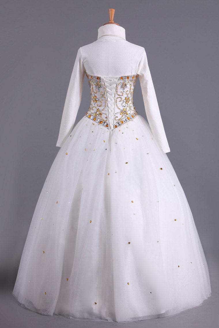 Charme Robes de bal sweetheart Une ligne longueur de plancher avec des perles rouge