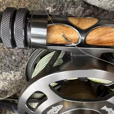 Fly Rod Rigged Up with A Micro-Swivel Connection