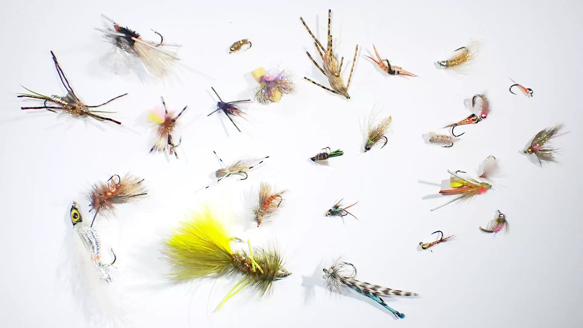 A colorful array of dry flies, nymphs, and streamers that we've used to successfully catch cutthroat trout.