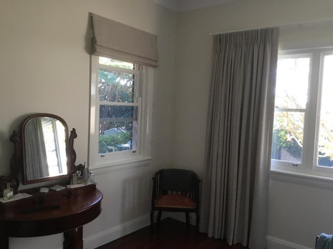 Matching Roman Blind and Curtain Fabric