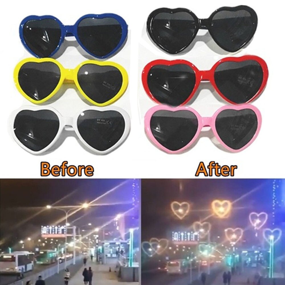 Gafas de sol con efectos de corazón.