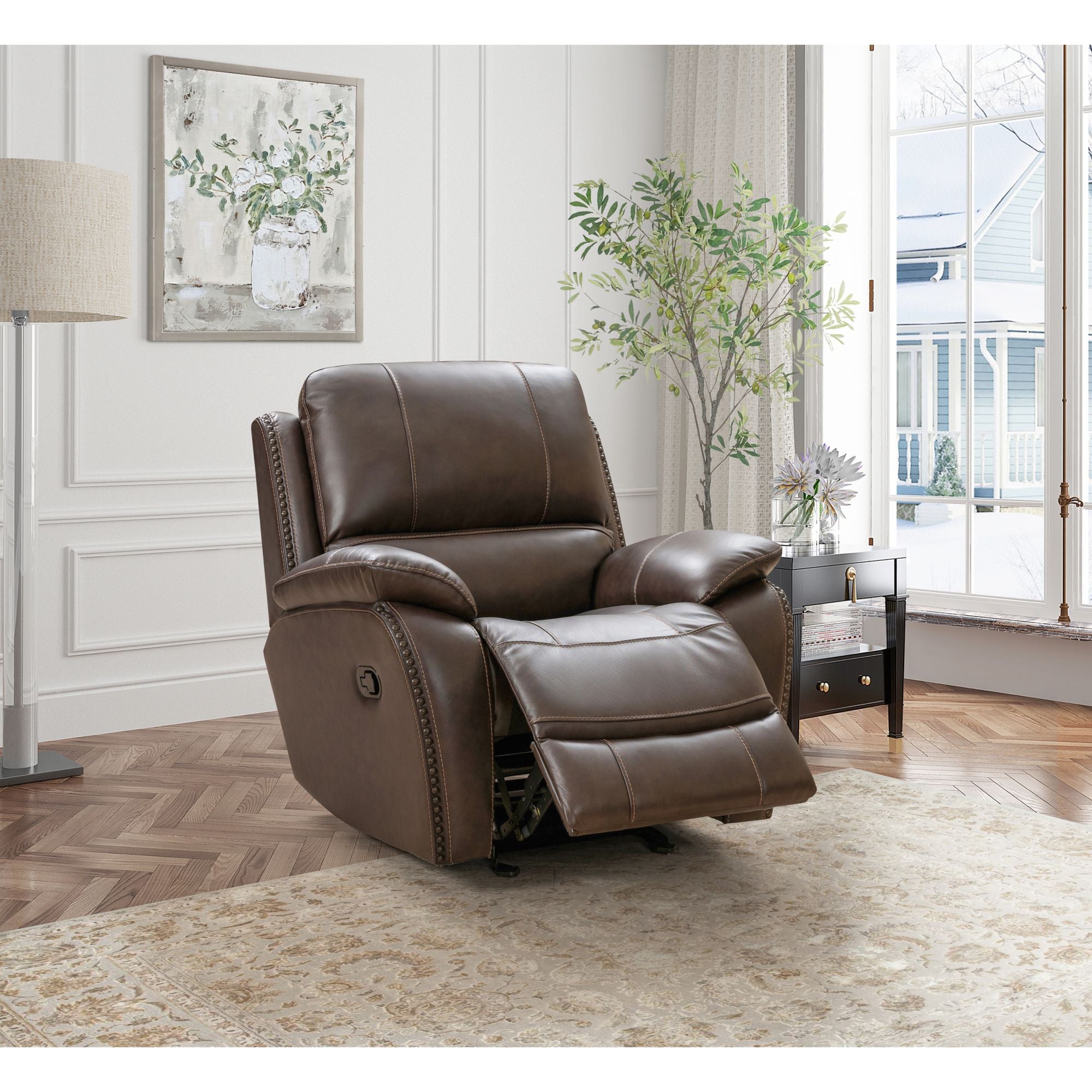 northridge home top grain leather manual rocker recliner