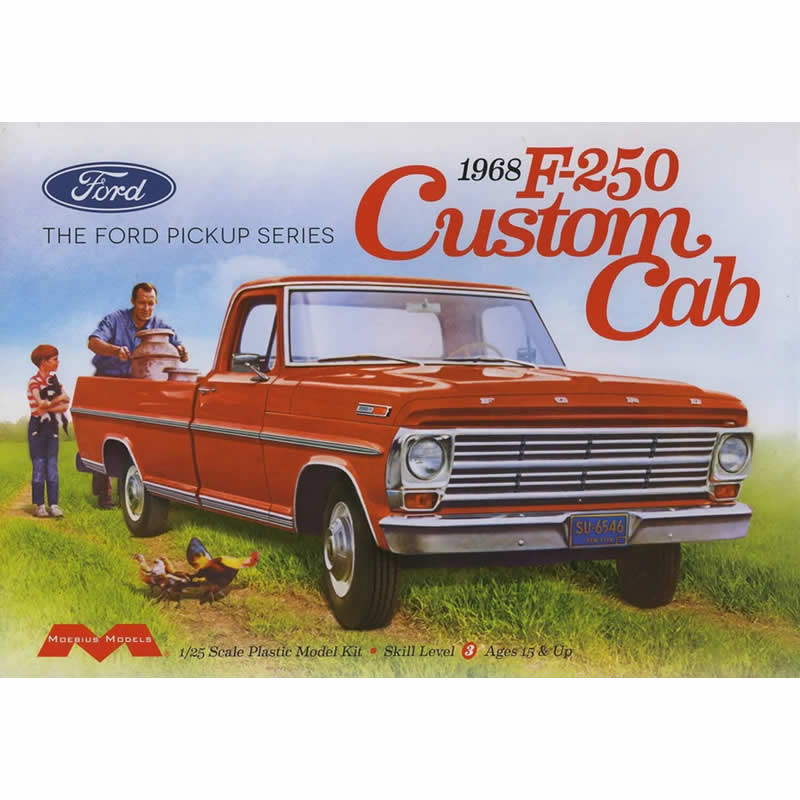 MOE1230 1970 Ford F100 4x4 Custom Cab Pick-Up 1/25 Scale Plastic 