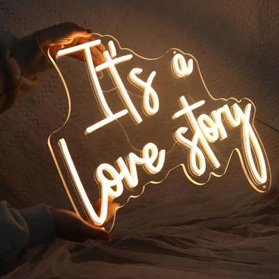 NEONIP-100% Handmade It's A Love Story LED Neon Light Sign