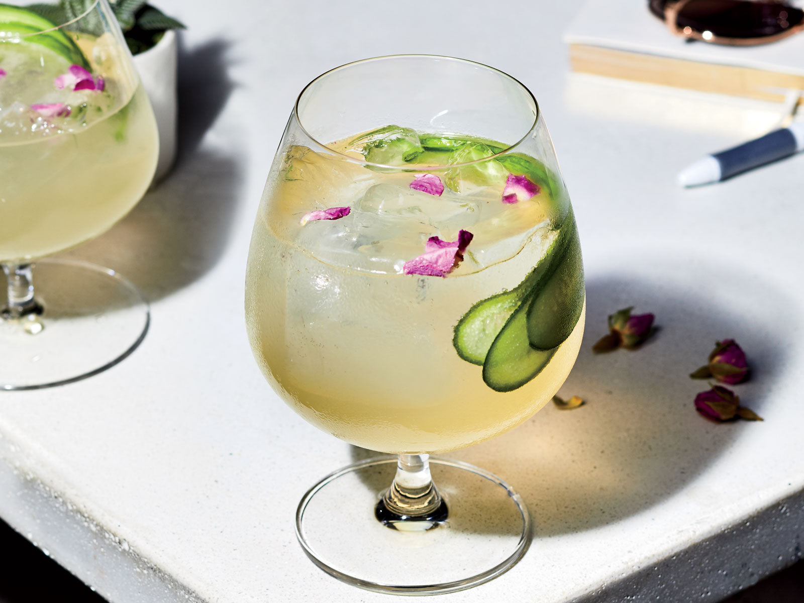 Cucumber Rose Gin Spritz Cocktail Recipe - A Wanderlust Home