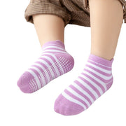 6 Pairs 0-5 Yrs Cotton Children's Anti-slip Boat Socks for Boys Girl Low Cut Floor Kid Ankle Sock with Rubber Grips Four Season