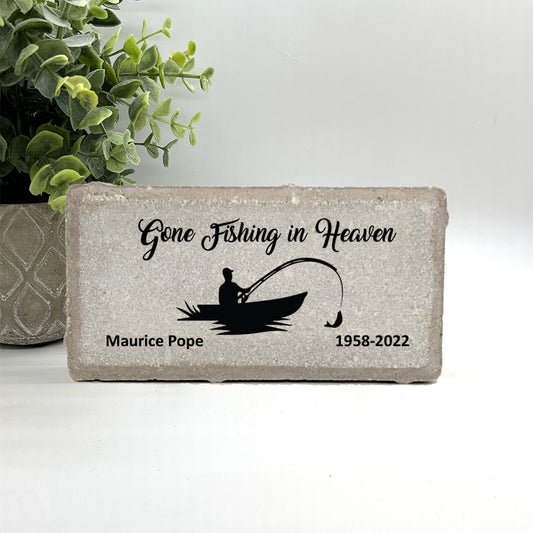 Fisherman Memorial Stone - Personalized Sympathy Gift for Family