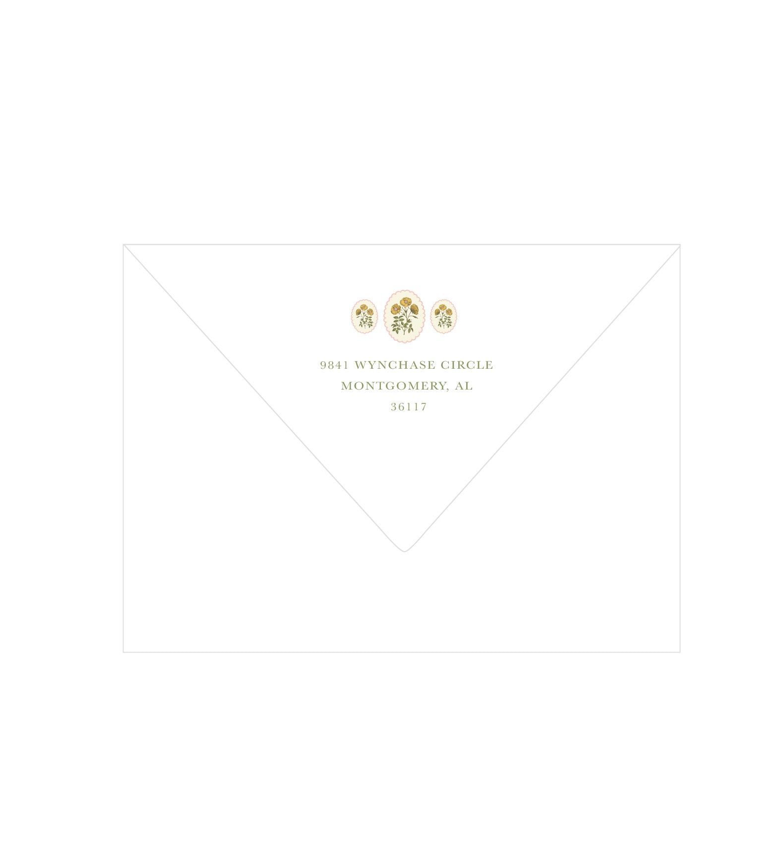 Garden Medallion Envelope Address Printing