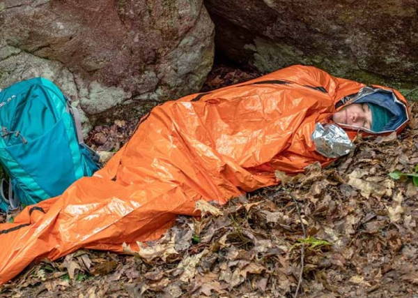 space blanket as a secondary sleeping bag