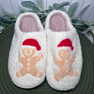 Gingerbread Man Christmas Slippers - Mint Print Shop - Man Slippers