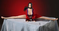 Cast off figure, Boa Hancock sex doll doing a split, showing her sexy slim legs