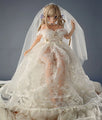 cast off figure pure white elf in white wedding dress, with lace decorations