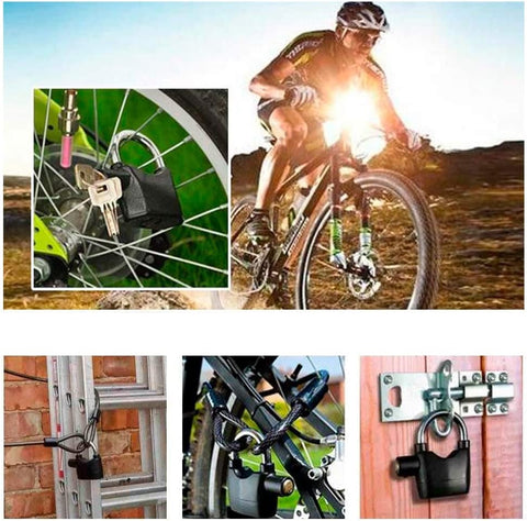 Candado Alarma Cerradura De Bloqueo Motos Bicicletas Contenedores Puer –  Cómpralo en casa