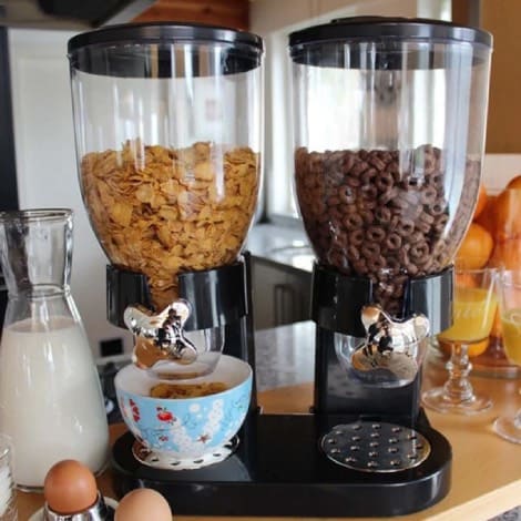 Dispensador doble de cereales.