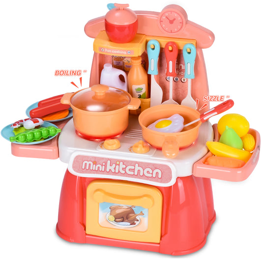 Wisairt Play Kitchen Set for Kids, 2.1FT Tall Kids Play Kitchen