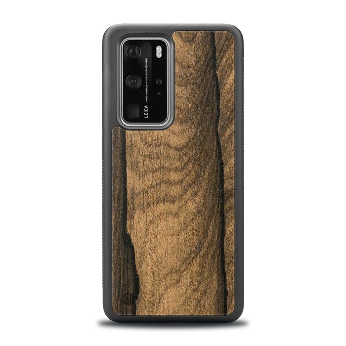 Case Huawei P40 Lite Leather, Wood Case Huawei P40 Lite