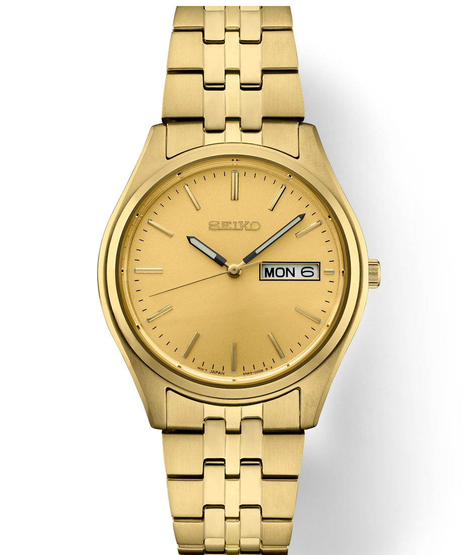 Mens authentic Seiko gold watch Essential collection SUR434 – KULTTURE