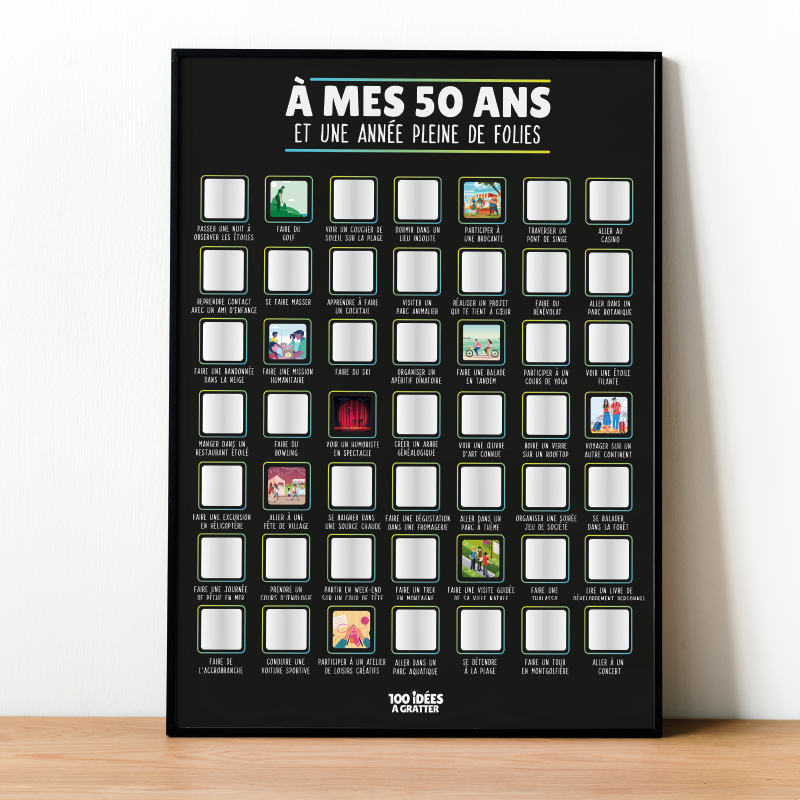 Carte france à gratter  Poster à gratter France (60 x 40 cm) 