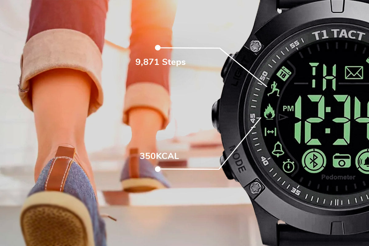 track your steps and calories with t1tact watch