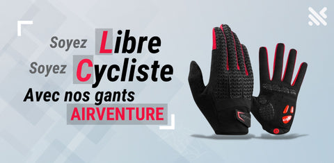 gant de vélo rouge et noir