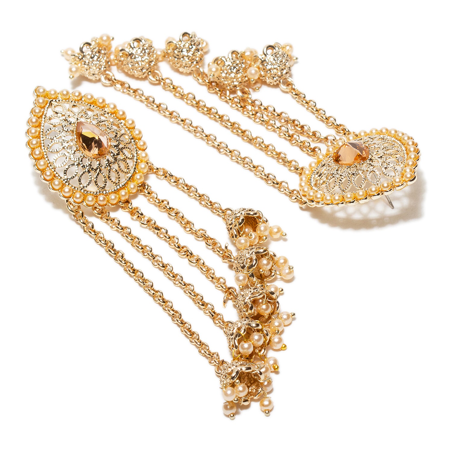 Gold Color Bahubali Earrings Set