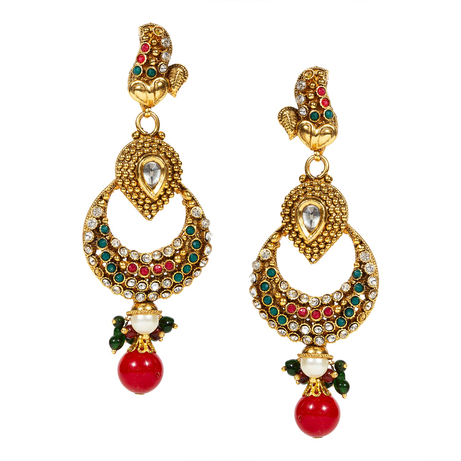 Subhag Alankar White Attractive Kundan earrings For Girls and Women