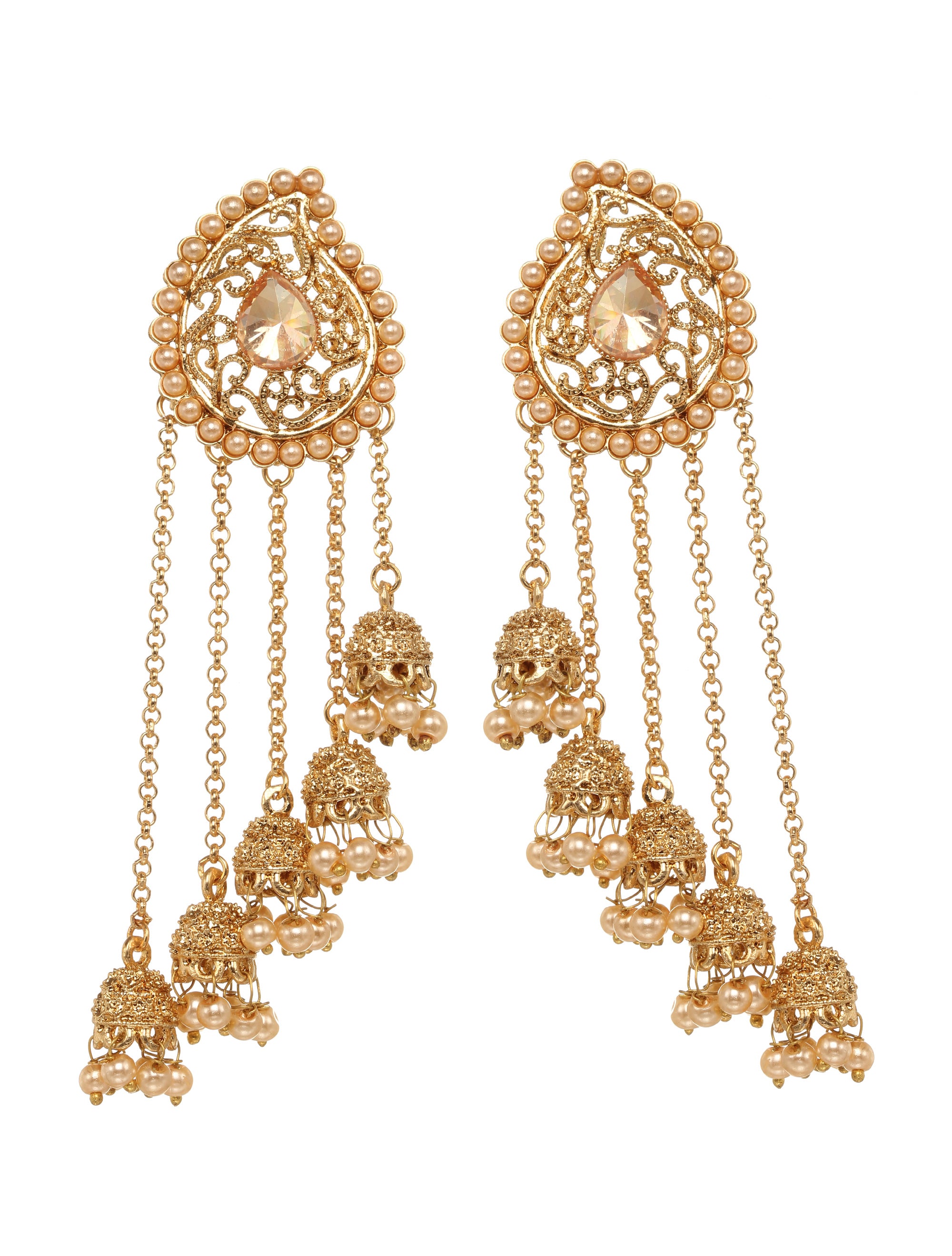 Buy Udaya Antique Jhumka Earrings with Ear Chain | Tarinika - Tarinika India