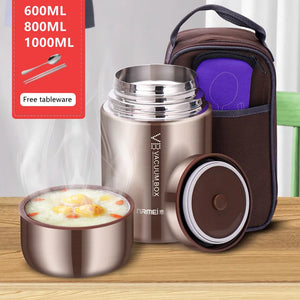 Stainless Steel Insulated Lunch with bag 1 liter - Sesni Mart