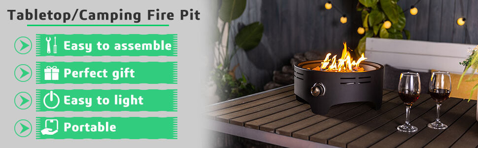 15 Inch Camping Fire Pit With Lid As Lockable Handle Portable For Outdoor Tabletop Fireplace Main Screen