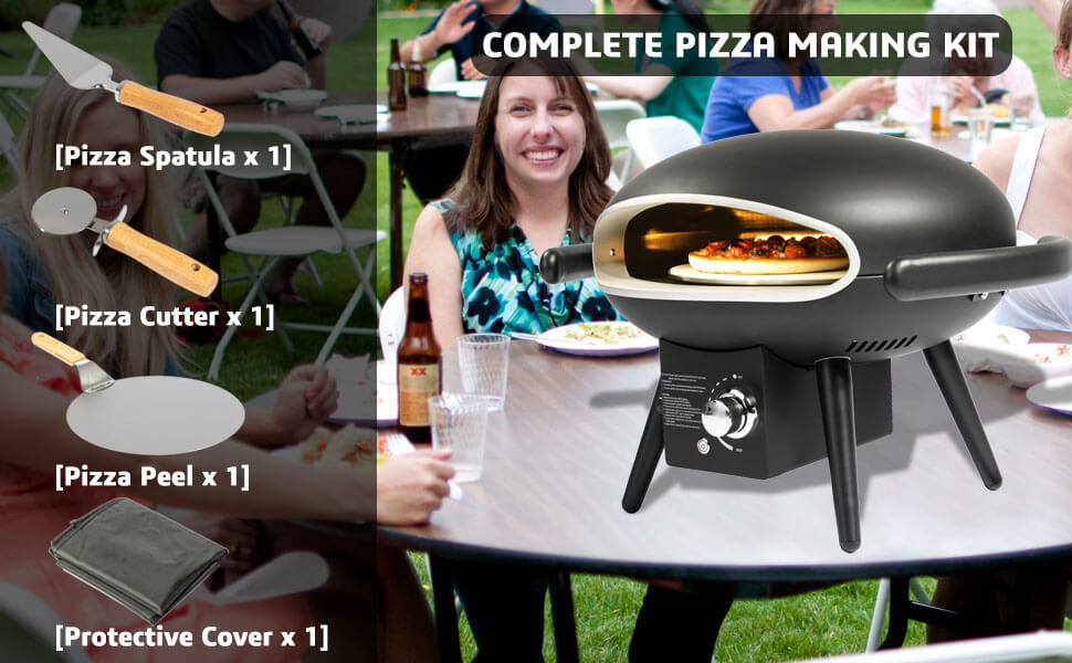 Rapid-Preheat 12inches Gas Pizza Oven with Auto-Rotation Outdoor Cooking Perfection  Detail