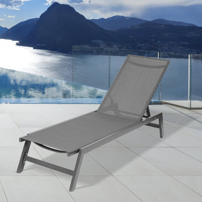 grey mesh lounge chairs