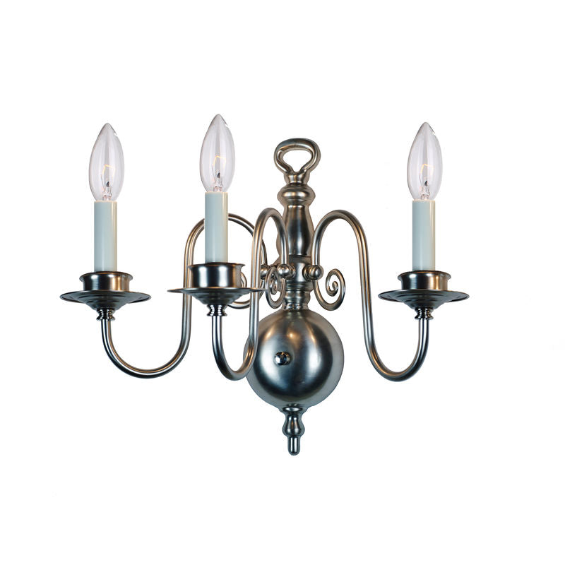 Crystorama 3 Light Pewter Sconce