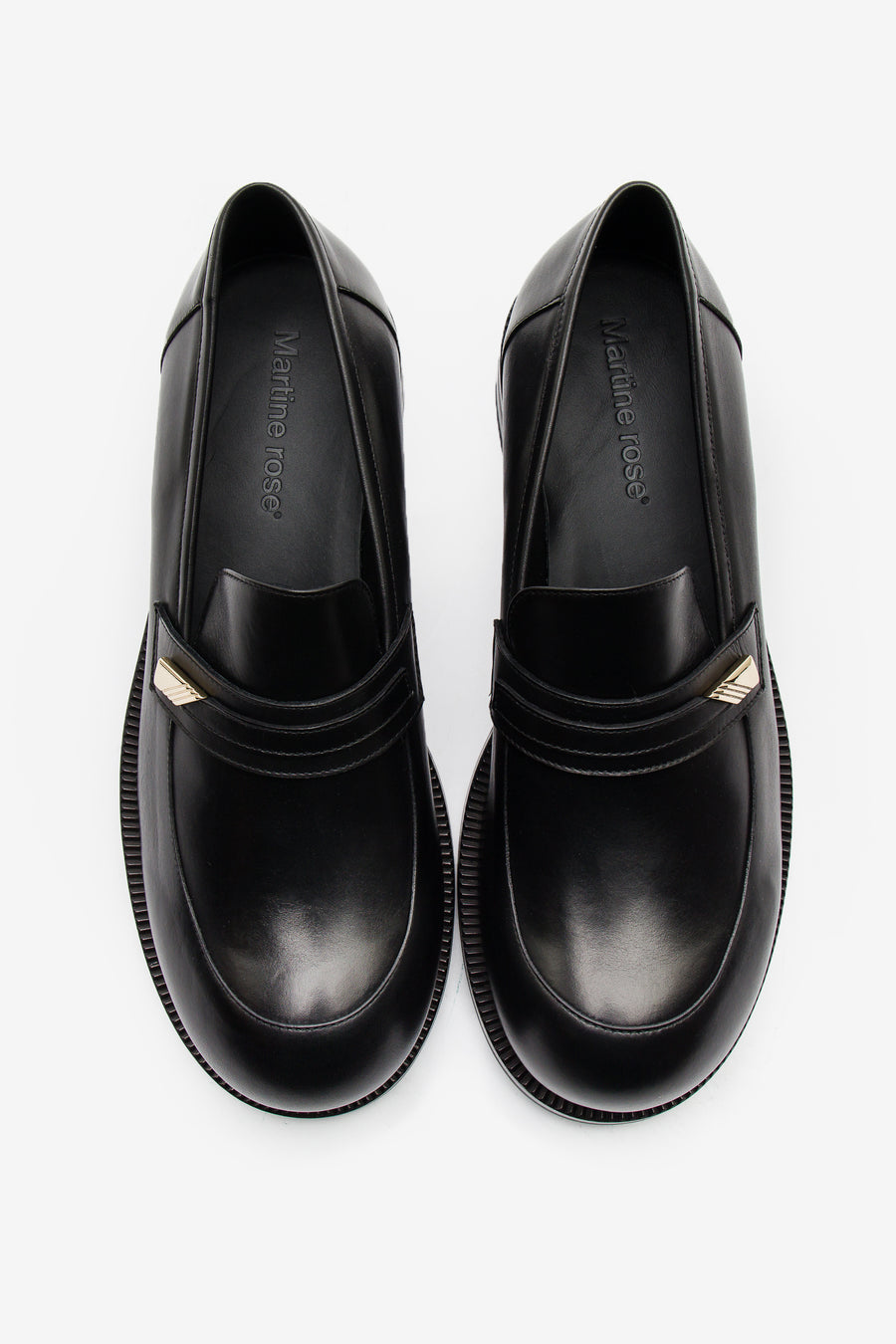 Bulb Toe Loafer in Black