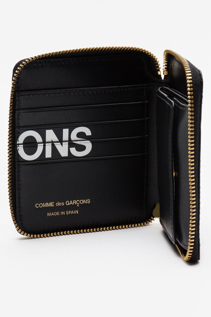 Huge Logo Zipper Wallet in Black